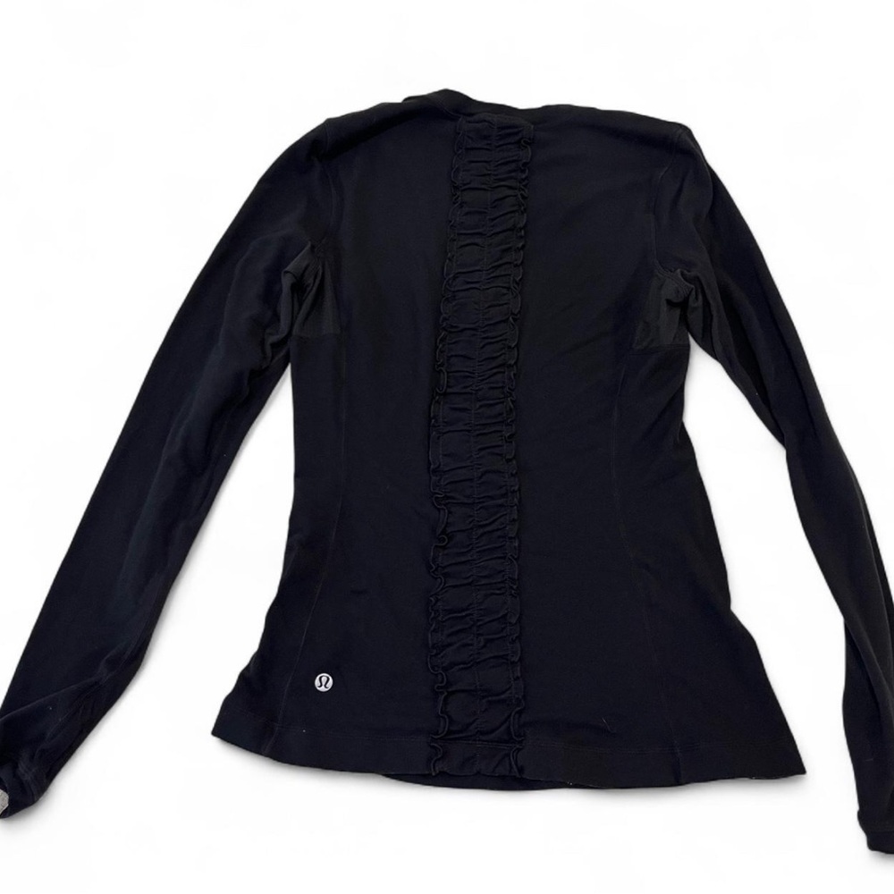 lululemon athletica Black Ruffle Back Blouse